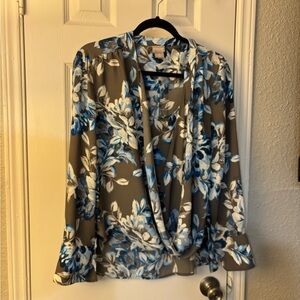 Chico's Blue and White Floral Blouse